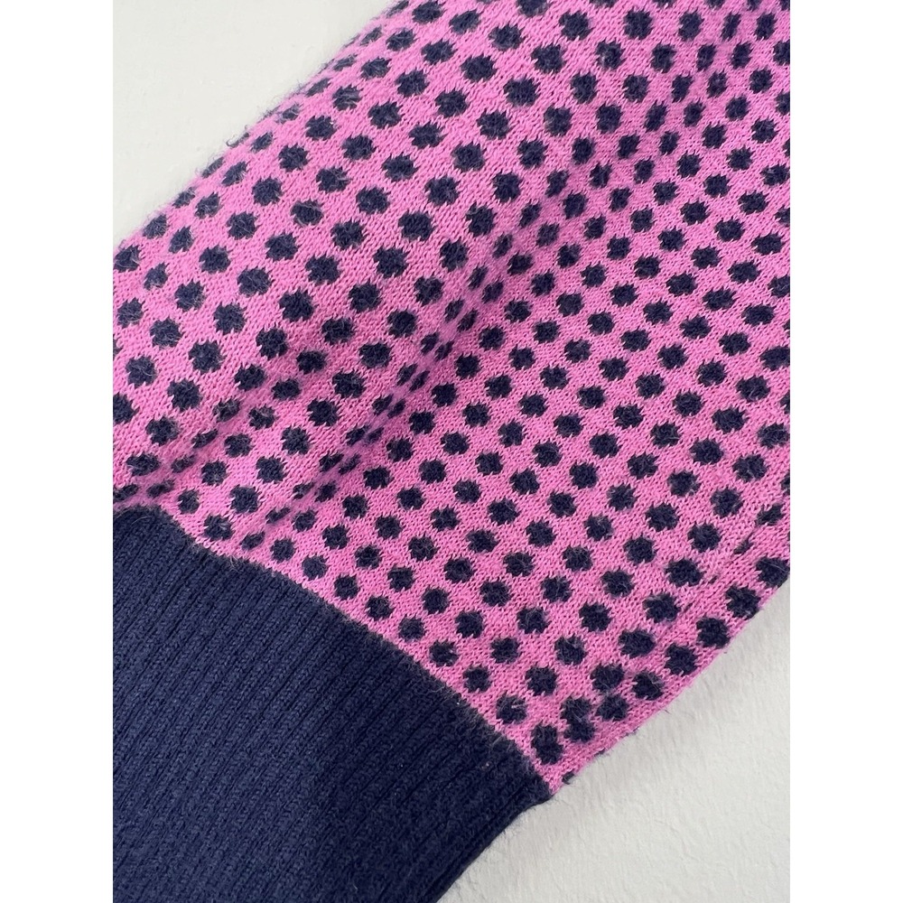Isaac Mizrahi for Target Pink Navy Dot Henley Sweater M 3/4 Sleeve - Picture 6 of 14